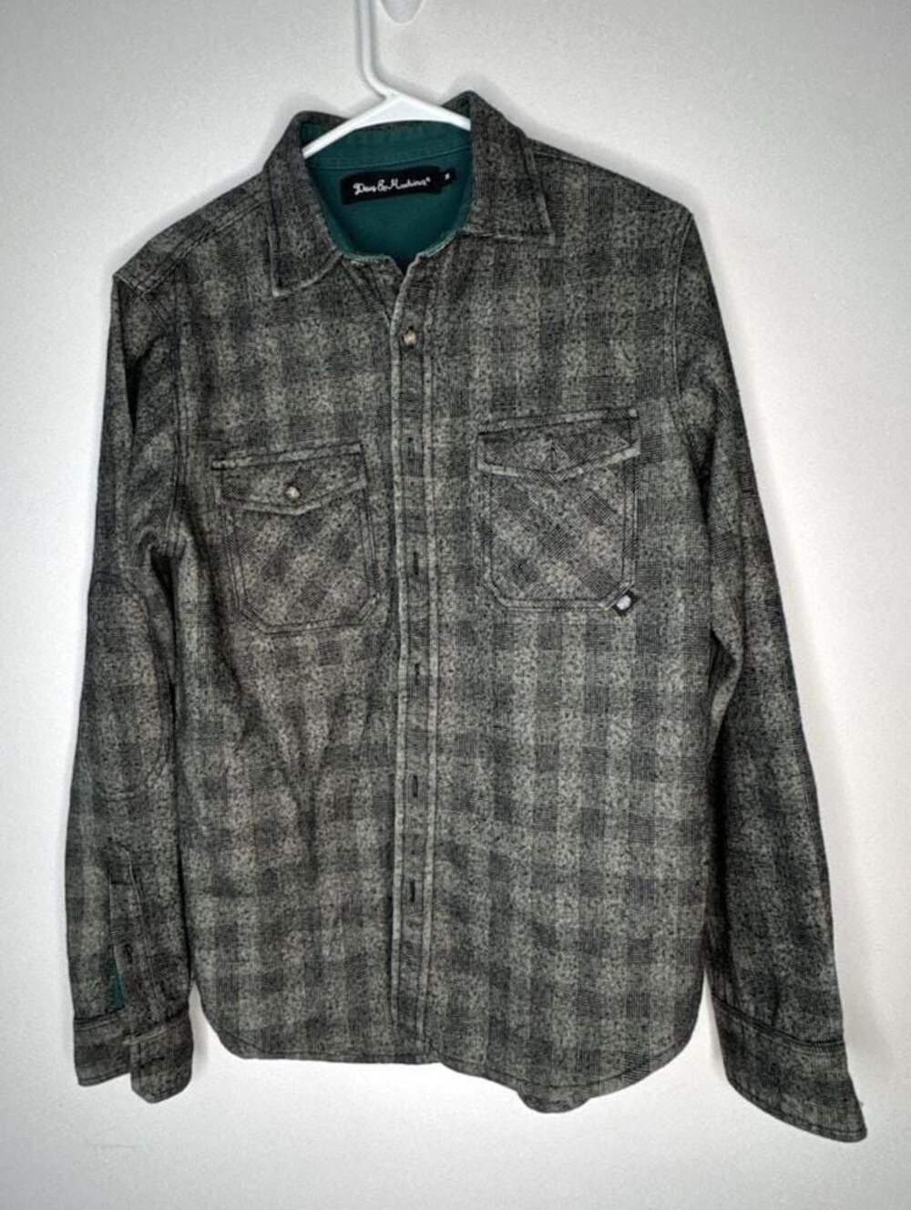 Deus Ex Machina Men's Plaid Button-Up Long Sleeve Shirt Jacket